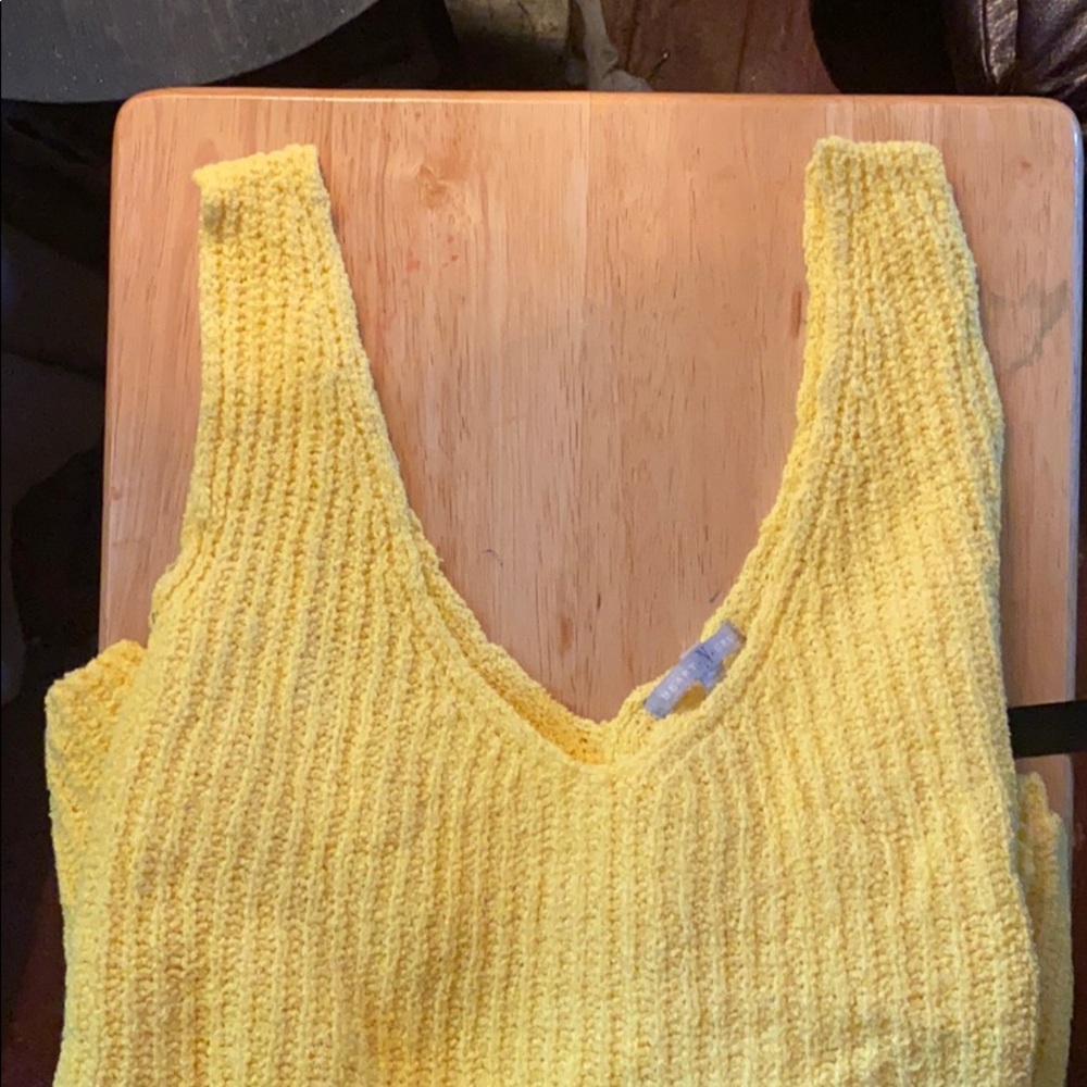 Womens yellow vneck sweater tank